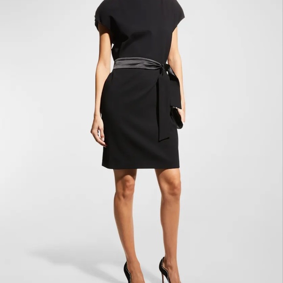 Emporio Armani Zip-Neck Milano Jersey Midi Dress - Picture 2 of 13